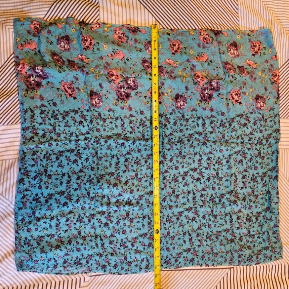 Blue & Purple Flower Infinity Scarf